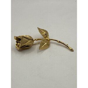Gold-Tone Giovanni Rose Brooch Pin Floral Jewelry Accessory Vintage Style